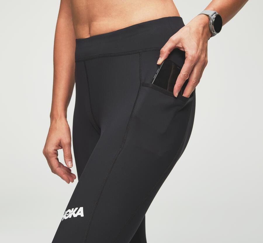 Hoka One One Broek Dames - Performance Crop Tight - Zwart - UF8094352